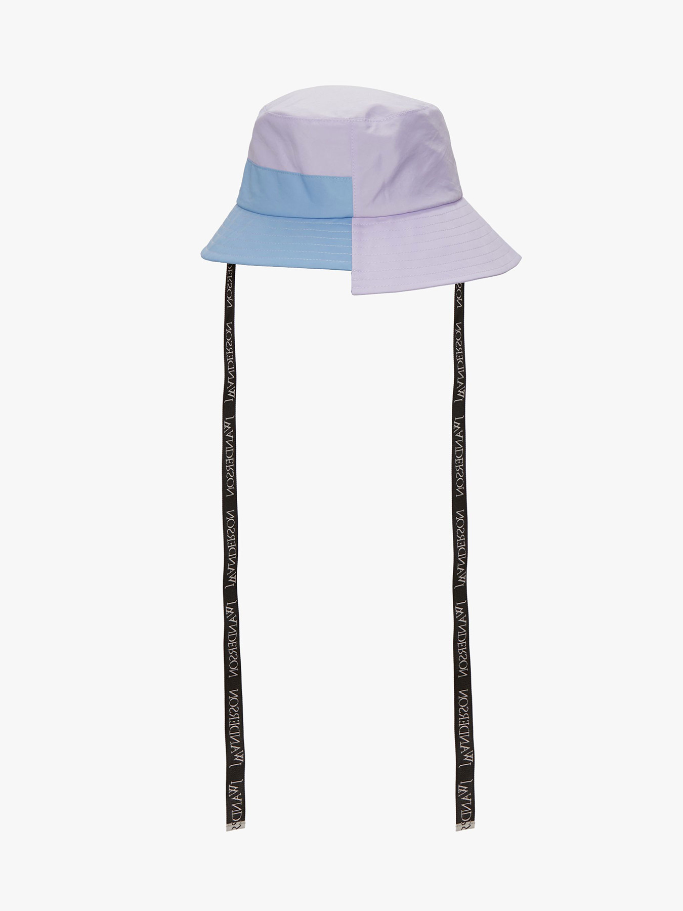 CAPPELLO DA PESCATORE COLOUR-BLOCK ASIMMETRICO in bianco